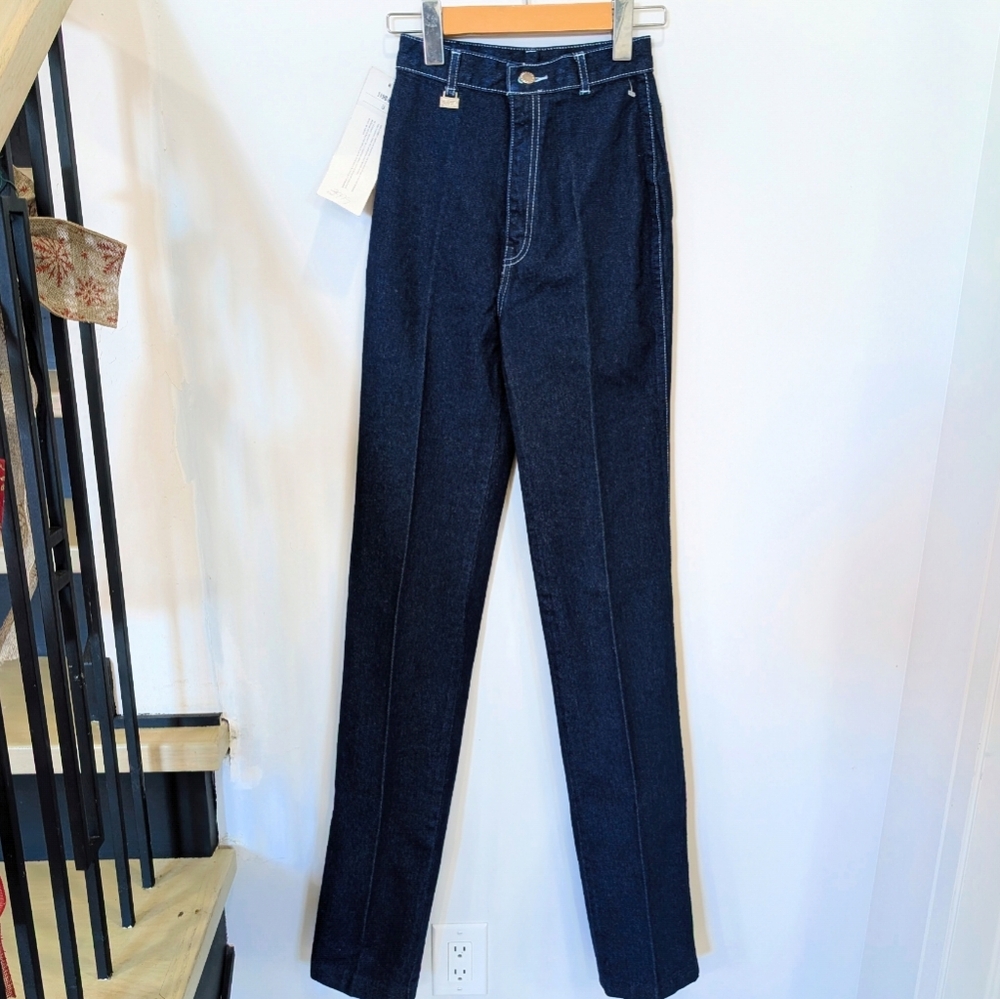 PENTIMENTO | Brittania Women's Vintage 70/80's Dark Straight Leg Hi-Rise Jeans
